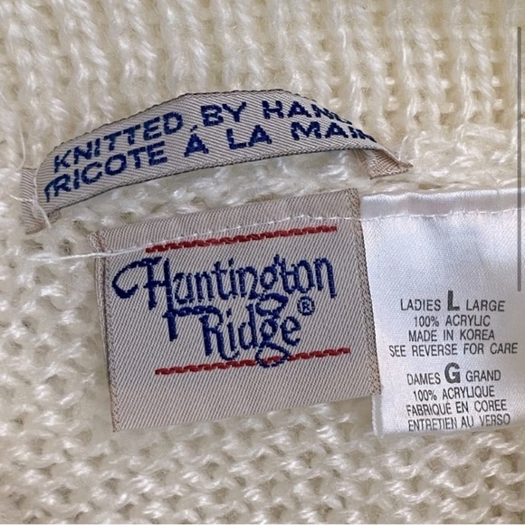 Vintage Huntington Ridge Hand Knit Turtleneck Sweater L - Picture 2 of 13